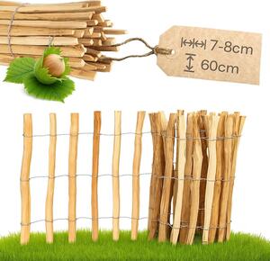 Plot z lískového oříšku PINEEA 60 cm vysoký – 5 m dlouhý dřevěný plot pro zahradu, ochranu rostlin a dekorace – odolný vůči povětrnostním vlivům