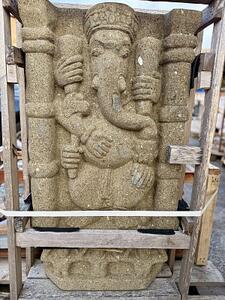 Kamenný reliéf Ganéši ze sopečného kamene, 102 cm