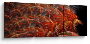 Obraz - Abstraktní imitace peří (s hodinami) (90x30 cm)
