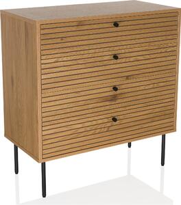 Hjh LIVING Komoda se 4 zásuvkami LINNO K Příborník 85,0 x 80,0 x 40,0 cm