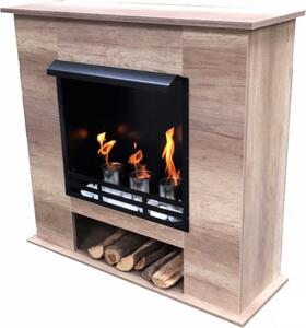 Krb na etanol a gel Model krbu Rustic Oak Light včetně 27 ks. Sada
