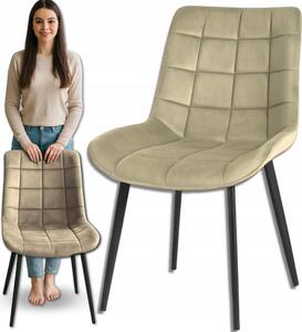 Omna | Jídelní židle Veluform Lux - Béžová - Čalouněná - Kovové nohy - Moderní design