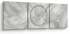Obraz - Přírodní mramorová textura (s hodinami) (90x30 cm)