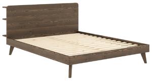 Hnědá dřevěná dvoulůžková postel Karup Design Retreat 160 x 200 cm