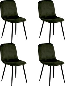 Sametová jídelní židle Smuk Aedion Green - 4 kusy