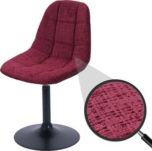 Jídelní židle HWC-A60, kuchyňská otočná židle, ocel Tkanina /textilní šenil (465 g/m²) bordeaux
