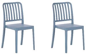 Zahradní židle Sada 2 ks Syntetický materiál Modrá SERSALE