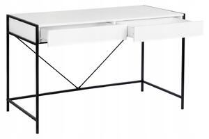 Psací stůl INDUSTRIAL se šuplíky - bílý/černý