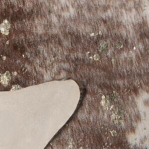 Koberec z umělé hovězí kůže s potiskem 130 x 170 cm hnědý / zlatý BOGONG