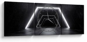 Obraz - Futuristický tunel (s hodinami) (90x30 cm)