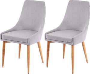 Sada 2 jídelních židlí HWC-B44 II, židle kuchyňská židle retro design látka/textil šedá
