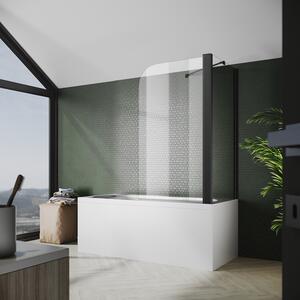SONNI nástavec na vanu 80x140cm nástavec na vanu s bočním panelem 70cm, skládací zástěna, sprchový kout NANO sklo tvrzené bezpečnostní sklo s Nano