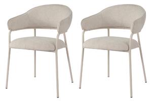 Rebecca Mobili židle Dorstenia 82,5x57x56,5 Polyesterová tkanina Ocel Pearl white Moderní SET 2 kusů