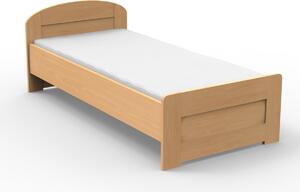 Jednolůžková postel 90 cm Petronila rovné čelo u nohou (masiv)