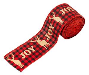 Vánoční stuha JOY 5 cm x 5 m, červená
