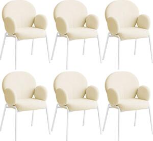 Tectake® Scandi židle, čalouněná potahem bouclé, nosnost 120 kg, 61,5 x 62 x 90 cm