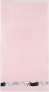 Bavlněná osuška Kočky - růžová Velikost: ručníček 30x50