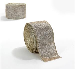Vánoční stuha FESTIVE 5 cm x 2 m, zlato-stříbrná