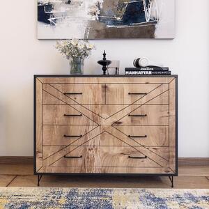 Skye Decor, Comfort, komoda, antracit, melaminovaná dřevotříska, 80 x 100 x 40 cm