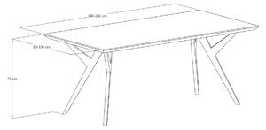 Jídelní stůl Ledňáček velikost stolu (D x Š): 140 x 80 (cm), Typ a sukovitost dřeva: Dub sukovitý/rustikální (0 Kč), Barva kovových nohou: Bílá mat - RAL 9010 (0 Kč)