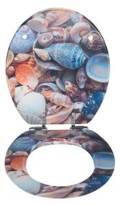 WC sedátko s 3D obrázkem a snadným zavíráním Wenko Sea Shell, 44,5 x 38 cm