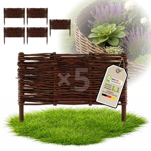 Floranica 5 kusů Vrbový plot 30 cm x 40 cm – Zahradní plot z vrbového proutí Palisáda Přírodní oplocení Ohraničení záhonu