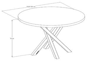 Jídelní stůl Jestřáb průměr stolu (cm): 100 (cm)
