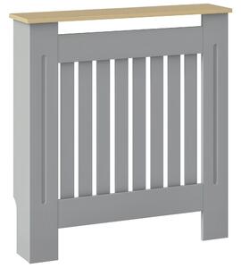 HOMCOM Kryt na radiátor 78x19x83 cm MDF do obývacího pokoje, ložnice a chodby šedý a dubový | Aosom