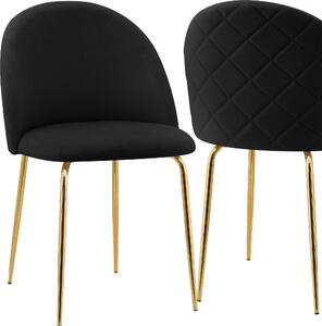 Velurová židle Fargo Gold Velvet Black