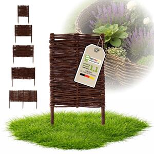 Floranica 1 kus Vrbový plot 60 cm x 30 cm – Zahradní plot z vrbového proutí Palisáda Přírodní oplocení Ohraničení záhonu