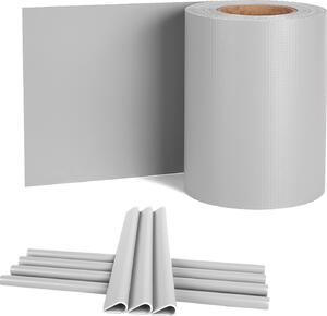 LARS360 Grey 65m PVC rohož pro soukromí fólie pro soukromí plotová fólie pro balkon + klipy