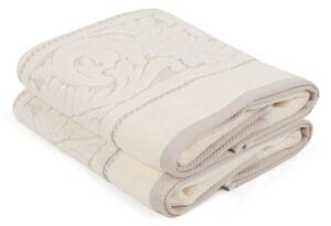 Sada 2 béžových bavlněných ručníků z bavlny Sultan, 50 x 90 cm