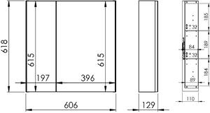 Elita Basic skříňka 60.6x12.9x61.8 cm boční závěsné 904653