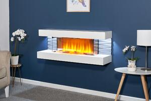 Sureflame WM-9332 elektrický nástěnný krb se stropním osvětlením a dálkovým ovládáním v čistě bílé barvě