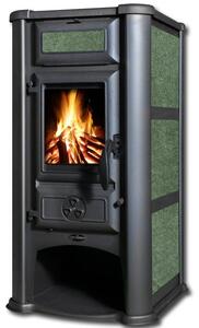 TIM SISTEM, krbová kamna na TP Lederata ECO 8,10 kW zelená-pistácie