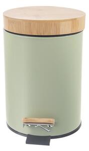 Světle zelený nášlapný kovový odpadkový koš 3 l Greenish – Orion