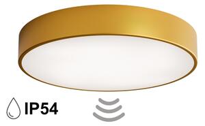 Koupelnové stropní svítidlo se senzorem CLEO 4xE27/24W/230V pr. 50 cm IP54 zlatá
