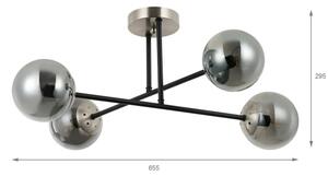 Brilagi - Přisazený lustr MALIVA 4xE14/15W/230V matný chrom/kouřová
