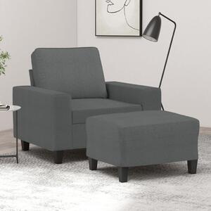 Křeslo s podnožkou tmavě šedé 60 cm textil 3201144