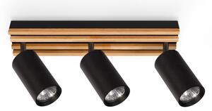 Brilagi - Bodové svítidlo SELE WOOD ACOUSTIC 3xGU10/30W/230V černá/dřevo