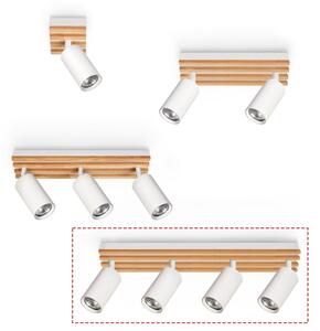Brilagi - Bodové svítidlo SELE WOOD 4xGU10/30W/230V bílá/dřevo