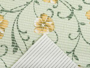Koupelnová pěnová rohož / předložka PRO-065 Pnoucí květy na zeleném - metráž šířka 65 cm