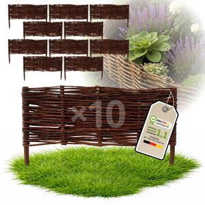 Floranica 10 kusů Vrbový plot 30 cm x 60 cm – Zahradní plot z vrbového proutí Palisáda Přírodní oplocení Ohraničení záhonu
