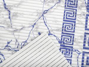 Koupelnová pěnová rohož / předložka PRO-068 Modrý mramor s ornamenty - metráž šířka 65 cm