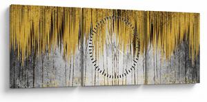 Obraz - Zlaté čáry (s hodinami) (90x30 cm)