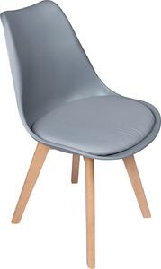 Bauerkraft G-506 Moderní skandinávská židle s poduškou, šedá
