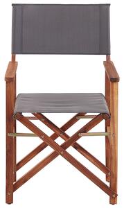 Sada 2 zahradních židlí a náhradních potahů tmavé akáciové dřevo/motiv oliv CINE