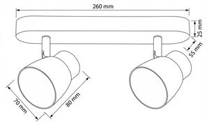 Brilagi - Bodové svítidlo NUGGET 2xGU10/30W/230V černá/zlatá