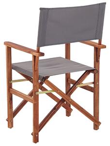 Sada 2 zahradních židlí a náhradních potahů tmavé akáciové dřevo/motiv plameňáků CINE