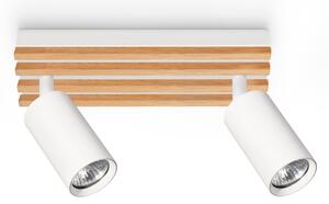 Brilagi - Bodové svítidlo SELE WOOD ACOUSTIC 2xGU10/30W/230V bílá/dřevo